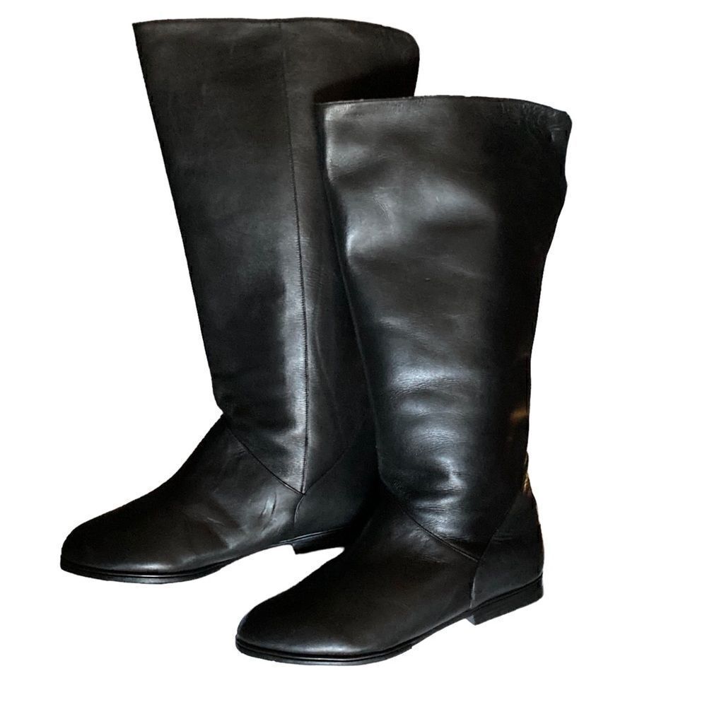 Womens Venezia Black leather riding boots size 9WW